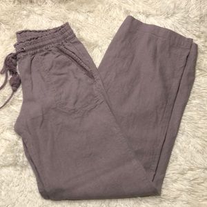 Linen Wide Leg Pale Purple Pants